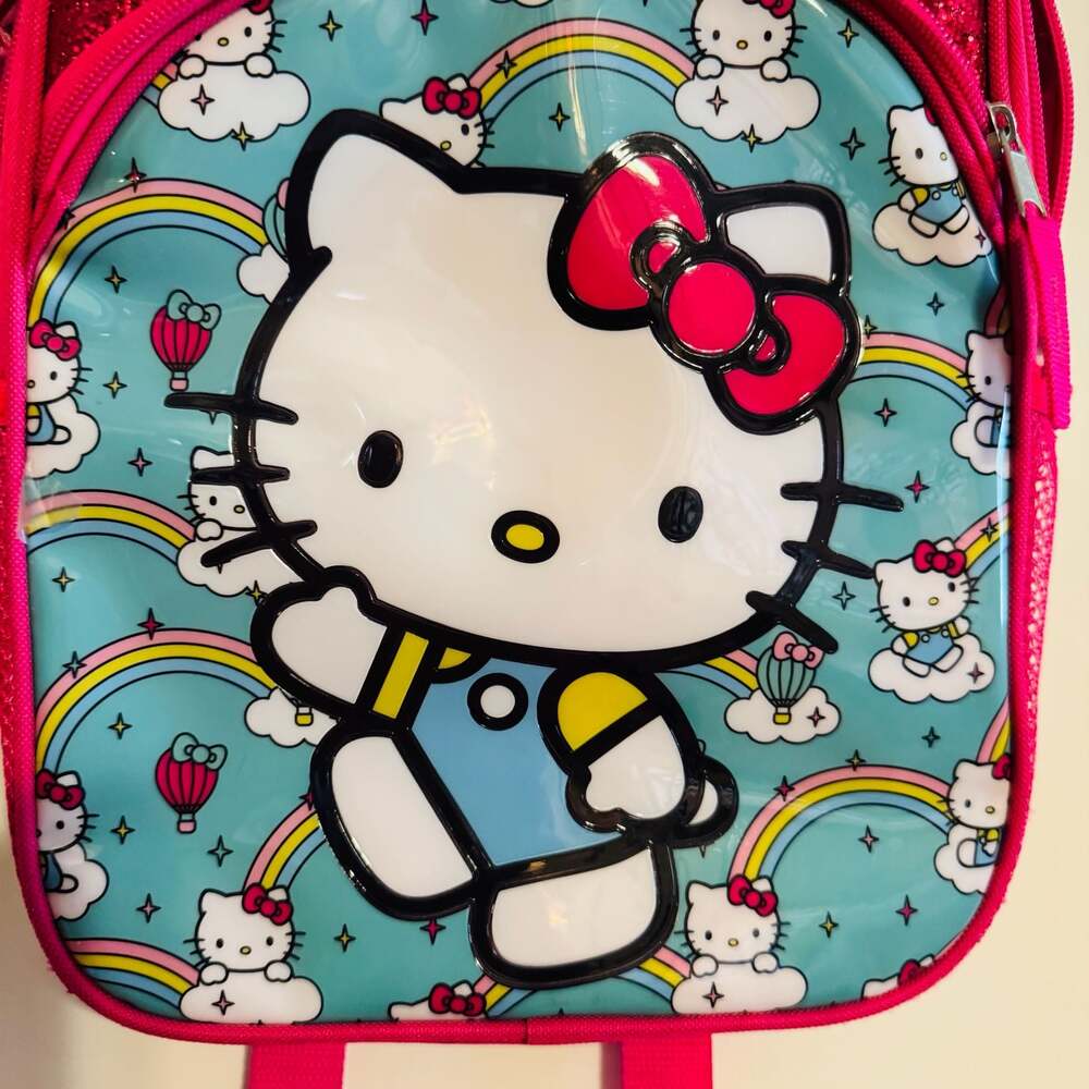 FUL Sanrio Hello Kitty Kids Mini Backpack Pink Glitter and Rainbow Print